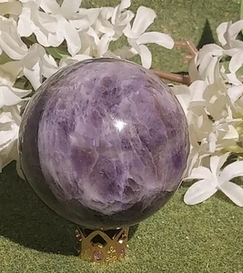 Esfera de piedras preciosas talladas en amatista Chevron 413 g (B4) - Imagen 1 de 3