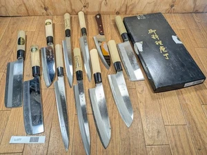 Damaged Lot of Japanese Chef's Kitchen Knives hocho set from Japan LL077 - Picture 1 of 22