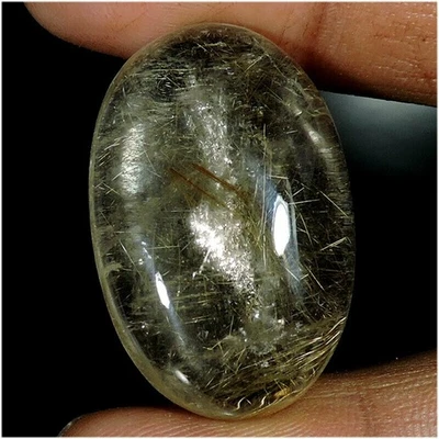 54.45Cts Fabulous Natural Rutile Quartz Oval Cabochon Loose Gemstone U001 - Image 1 of 2