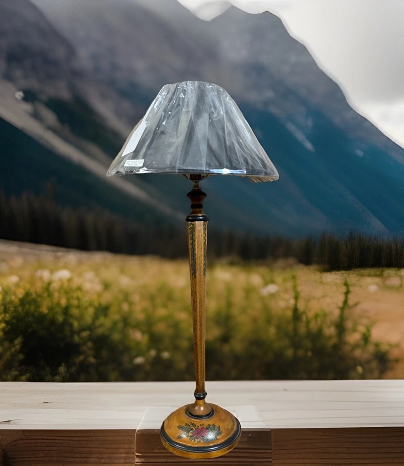 Lámpara de madera silvestre de diseño hojas candelabro madera estilo colonial pantalla nuevo Foto 1 de 4