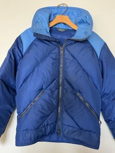 Vintage 1980s CB Sport Blue Down Ski Puffer Jacket Men's Size Small - Picture 1 of 13