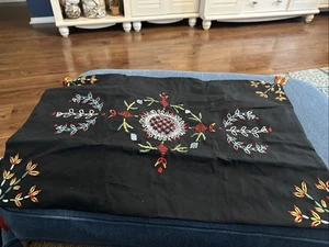 Ikea VINTERFINT Copricuscino Copricuscino 16x 23" Ricamato, Nero Floreale, NUOVO - Foto 1 di 9