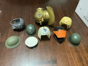 JOB LOT ASSORTMENT OF OLD ACTION HELMETS HATS OLD AS PICTURED 1/6 SCALE TOYS - Picture 1 of 8