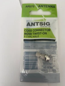 F-Type Male - RG59 Coax Cable Twist-On Adaptor AP075 for Digi Television Antenna - Picture 1 of 2