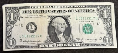 1969 A San Francisco $1 Bill Snake Eye 11 Fancy Numbers Note - Image 1 of 2