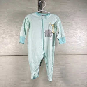 Gerber Blue Sleeper Elephant Giraffe NWT Zip Up Size 0-3M - Picture 1 of 3