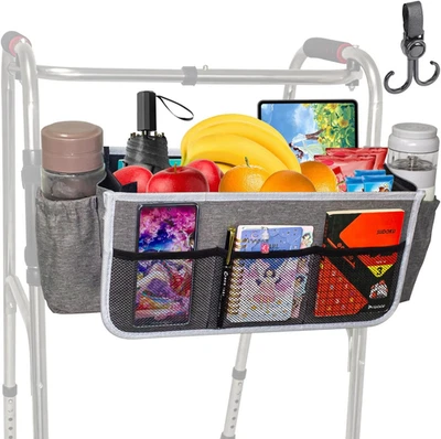 Upgrade Walker Basket Walker Bag for Folding Walker with 2 Cup Holder,Bag  - Image 1 of 4