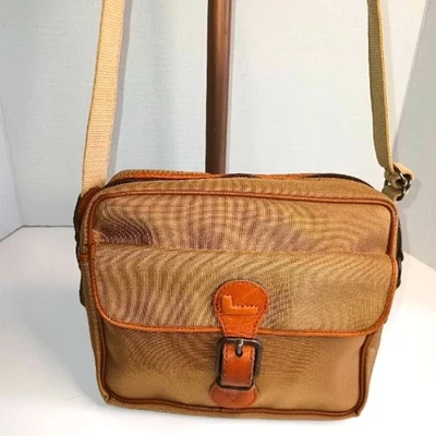 Bolso Bandolera Lancel Paris Hecho en Francia Lona Cuero Borde Utilitario Foto 1 de 4