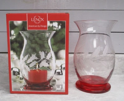 Suporte de vela Lenox Holiday gravado 9" furacão luz do vento - Imagem 1 de 4