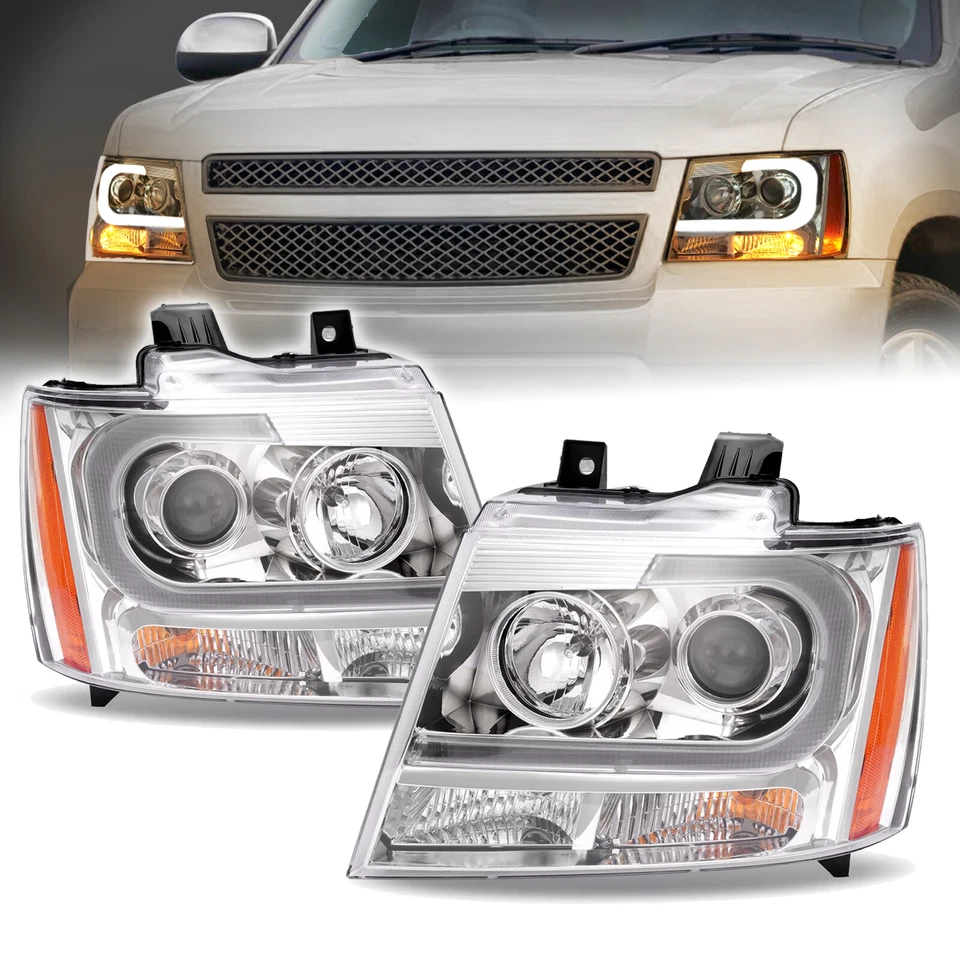 Faro proyector LED DRL transparente para Chevy Avalanche Suburban Tahoe 2007-14 Foto 1 de 4