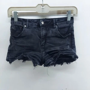 girls tractor black shorts size 16 cut off denim mini shorts stretch cotton blen - Picture 1 of 8