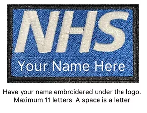 Personalised NHS patch With Your Name Sew or Iron on Embroidered Patch (A) - Picture 1 of 3