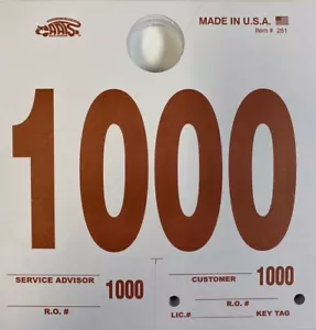 Service Dispatch Numbers, White Heavy Stock, 1,000 Qty. - Bild 1 von 40