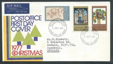 1977 NEW ZEALAND FDC CHRISTMAS NO TIMBRO ARRIVO - V