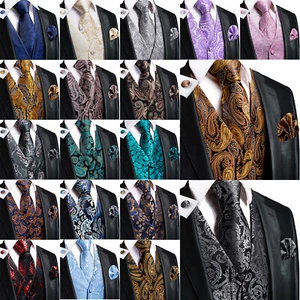 Vest Tie Hankie Fashion Men's Formal Dress Suit Slim Tuxedo Waistcoat Coat - Picture 1 of 221