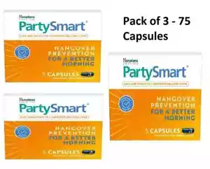 Himalaya PartySmart 3 Pack (75 Caps) – Herbal Hangover Relief – Wake Fresh - Picture 1 of 8