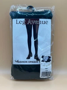 New Leg Avenue 7666 Nylon Opaque Tights Pantyhose Adult One Size Dark Green - Picture 1 of 3