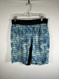 Lululemon Shorts Blue Stripe T.H.E. Lined Active Pockets Mens Size Large - Picture 1 of 4