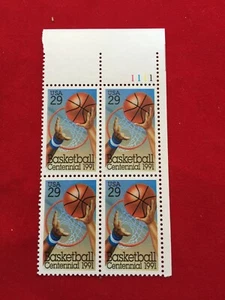 US Plate Blocco di 4 Scott #2560 29c Basket MNH F/VF - Foto 1 di 2