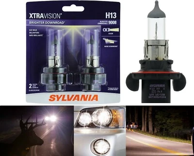 Sylvania Xtra Vision 9008 H13 65/55W Two Bulbs Head Light Replacement DOT Stock - Image 1 of 4