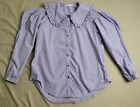 Aeie Studios Women's White Purple Check Shirt Size M Medium Good Used Condition