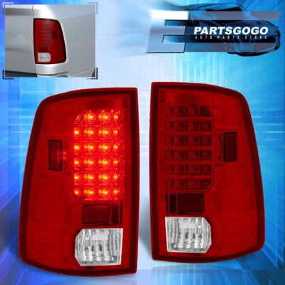 For 09-18 Dodge RAM 1500 2500 3500 LED Tail Lights Brake Lamps Assembly Red Lens Foto 1 de 4