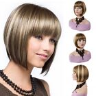 Women Lady Natural Fashion Blonde Brown Bob Wig Short Straight Synthetic Hair