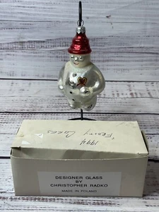 Christoper Radko FROSTY CARES Christmas Ornament Aids Awareness Snowman - Picture 1 of 12