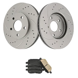 Rotores de disco perforados delanteros + pastillas de freno para Chevrolet HHR 2006-2011 55122+D1160 Foto 1 de 4