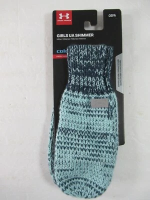 NUEVO Mitones Under Armour Niñas Talla Única Azul Brillo Reflectante Foto 1 de 4