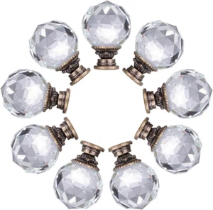 10 Pack Crystal Kitchen Cabinet Knobs Pulls Handles 30Mm Vintage round Glass ... - Picture 1 of 1