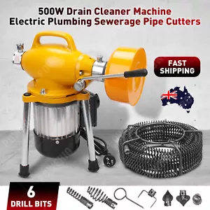 Drain Cleaner Machine Electric 500W Plumbing Sewerage Pipe Cutters AU STOCK - Picture 1 of 13