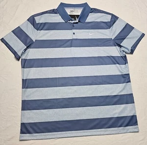 $65 Nike Dri-FIT Golf Polo Shirt Standard Fit Stay Cool Blue Striped Size XXL - Picture 1 of 14