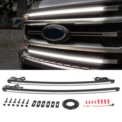 For 2017-22 Ford Super Duty F-250 37" LED DRL Front Grill Accent Bar Light USA - Image 1 of 4