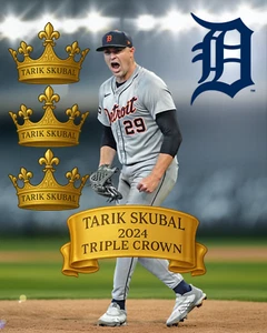 8x10 Photo TARIK SKUBAL Detroit Tigers 2024 Cy Young Pitcher triple crown - Picture 1 of 1