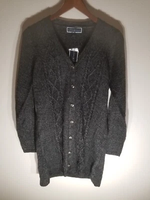 Cárdigan turbo tejido con botones Kare Scott talla PM pequeño negro ceniza nuevo con etiquetas Foto 1 de 4