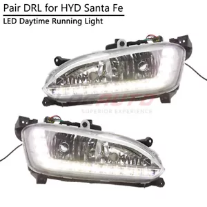 LED DRL Daytime Running Light For Hyundai IX45 Santa Fe 2013 2014 Fog Day Lamp - Picture 1 of 9