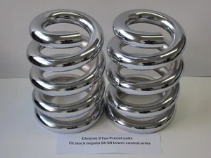 Lowrider Hydraulics 3 ton coil springs, precuts, chrome, Impala 58-64, front - Bild 1 von 14
