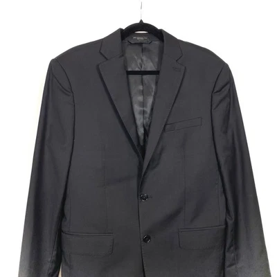 Chaqueta Blazer John Varvatos Abrigo Deportivo Para Hombres 40R Lana Sólida Negra Formal Carrera Foto 1 de 4