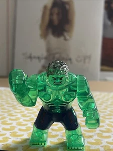 INCREDIBLE HULK CLEAR GREEN RADIOACTIVE BIG LEGO MINIFIG MINI FIGURE avengers - Picture 1 of 6