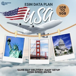 USA eSIM 1GB to 5GB | 4G/5G Data Plan | Same-Day Delivery | Easy Setup - Picture 1 of 4