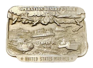 Vintage Gürtelschnalle 1991 U.S. Marines Operation Desert Storm - Bild 1 von 2