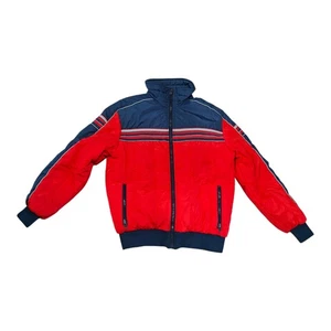 Vintage Europa 80er 90er Damen Winter Ski Jacke Colorblock Puffer Gr. US M L EUR 52 - Bild 1 von 6