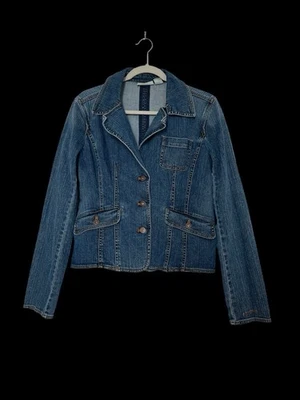 Blazer vaquero ajustado DKNY Y2K para mujer M chaqueta vintage años 2000 mediano Foto 1 de 4