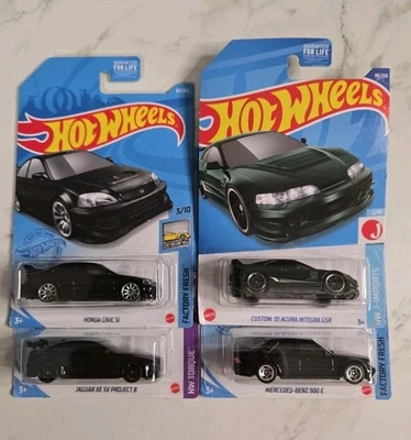 Lote Hot Wheels Honda Civic Si | Acura Integra GSR | Jaguar XE Mercedes  Foto 1 de 4