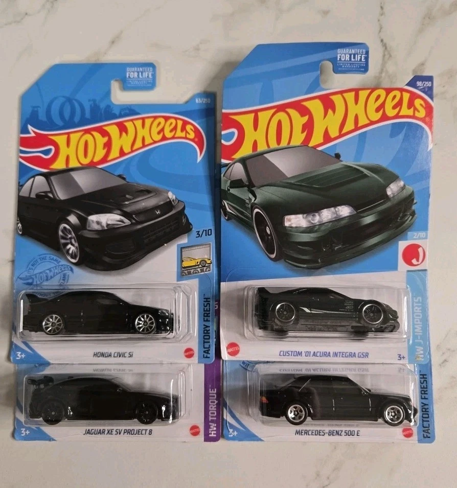 Lote Hot Wheels Honda Civic Si | Acura Integra GSR | Jaguar XE Mercedes  Foto 1 de 4