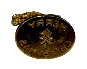 Vintage METALLSTEMPEL WACHSSIEGEL ovale Form "Frohe Weihnachten" Markenlos - Bild 1 von 4