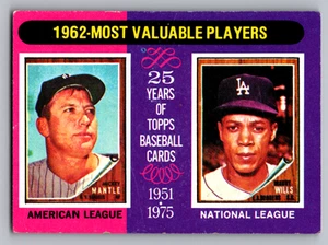 Topps Mini #200 1975 Mickey Mantle Yankees y Maury Wills Dodgers - Imagen 1 de 3