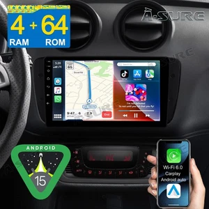 4G+64GB Apple CarPlay Radio For SEAT Ibiza 6J 2008-2014 GPS Head Unit Android 15 - Picture 1 of 13