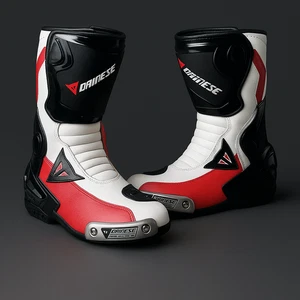 Dainese Motorcycle Racing Boots Red White Black | Sportbike Track Riding Gear Me - Bild 1 von 2